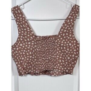 Thread & Supply Women Cropped Dot Tank Gold Rose sleeveless Size S